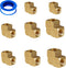 Brass Fitting 9pcs Female Elbow Kit, 1/8", 1/4", 3/8", 1/2" NPT