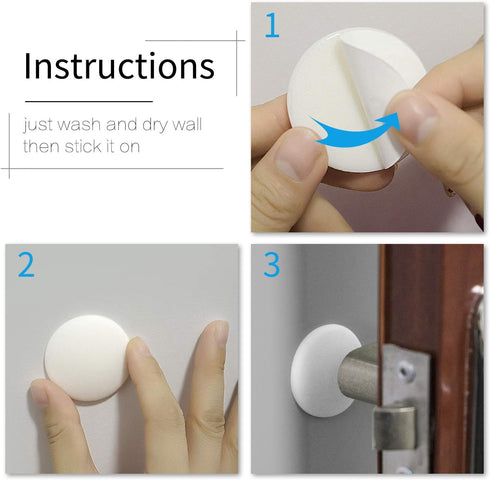 Efbock White Silicone Door Stoppers - Premium Wall Protectors for Home or Office, 6pcs