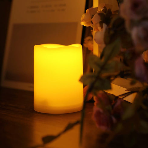 Set 1 3x4 inch iZAN of Outdoor Flameless LED Candle with Timer - Waterproof Plastic Flickering Battery Operated LED