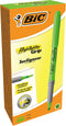 Bic Highlighter Grip Pens, Green, Box of 12