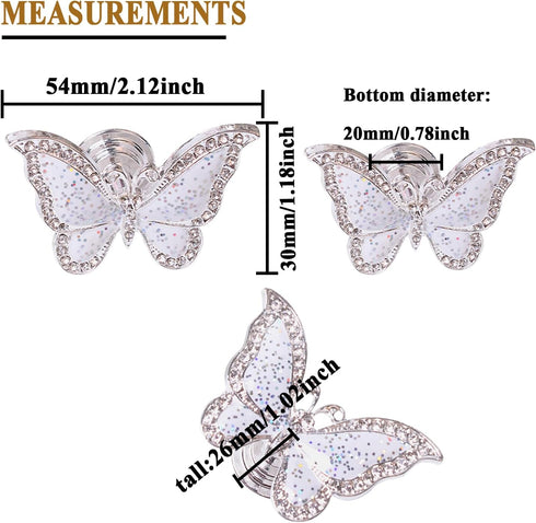 4 pcs Butterfly Handle Creative Cabinet Drawer Wardrobe Dresser Zinc Alloy Knob Furniture Door Single Hole Handle Door Handle (White Butterfly) by LLDYNW