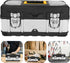 Toolbox TEHAUX Stainless Steel Tool Storage Case Dual-Layer Design Portable for Mechanics and Electricians Heavy-Duty