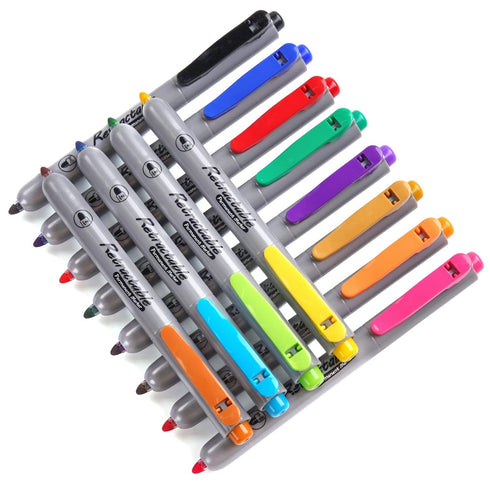 WRITECH Retractable Permanent Markers Assorted : Fine Point Marker Pen,12 Count
