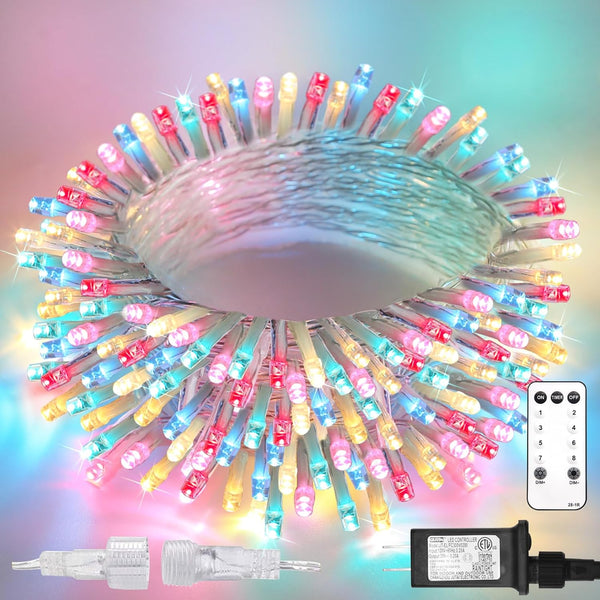 suddus Pastel Easter String Lights, 33ft 100 LED Multicolor Fairy Lights with