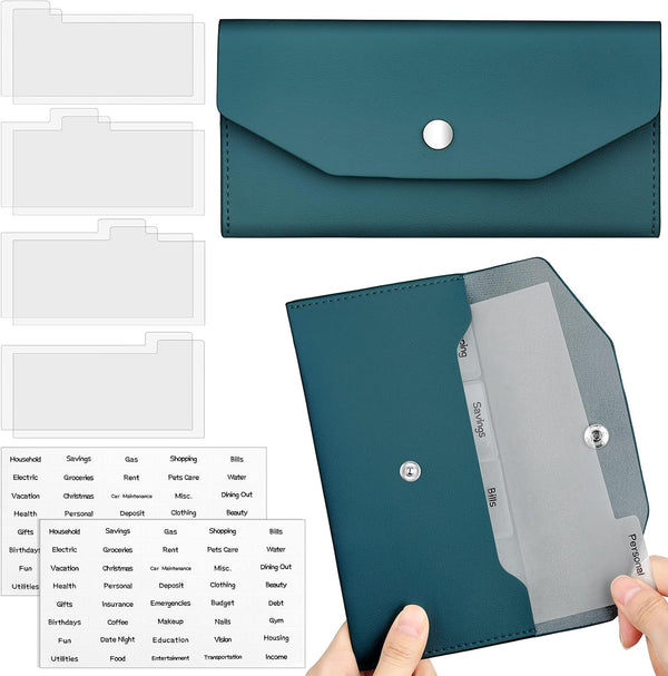 Frienda Cash Envelope Wallet PU Leather 7 x 3.5 Inch Reusable Budget