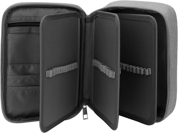 Large Capacity Pencil Case with 72 Slots, Portable Colored Pencil Pouch Bag for Office and Travel, Grey