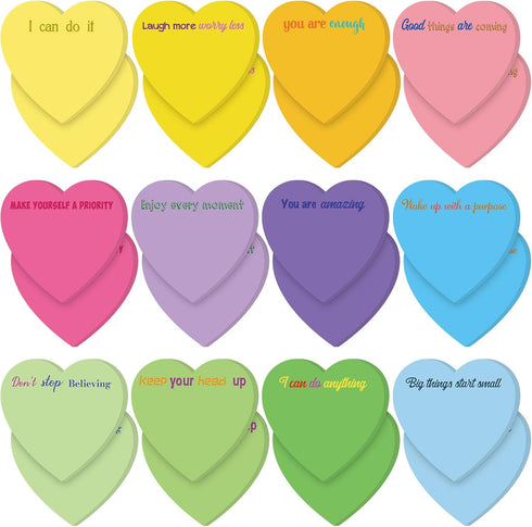 Teling 24 Pieces Inspirational Sticky Notes, Graduation Gift, Cute 3x3 inch Pads for Reminder Work Studying