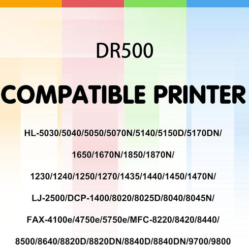 Replacement for Brother DR-500 DR500 Drum Unit, 1 Pack for TN570 TN560 Mono Toner for HL-5040 HL-5050 Printers