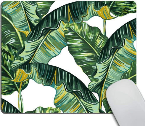 Smooffly Tropical Palm Leaves Non-Slip Rubber Mouse Pad, Customized Gaming Pad with Jungle Leaf Design