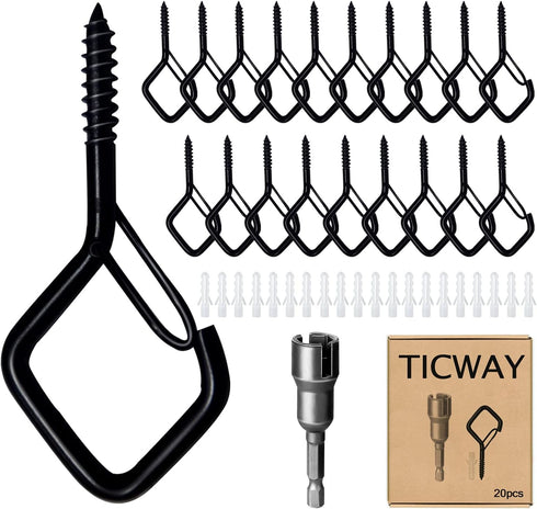 20 PCS Q-Hanger Hooks for String Lights, Ceiling Hooks for Hanging Plants,
