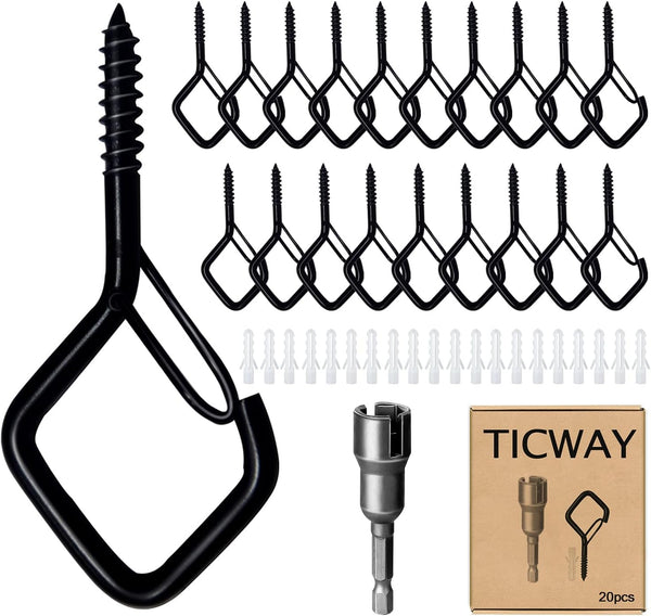 20 PCS Q-Hanger Hooks for String Lights, Ceiling Hooks for Hanging Plants,