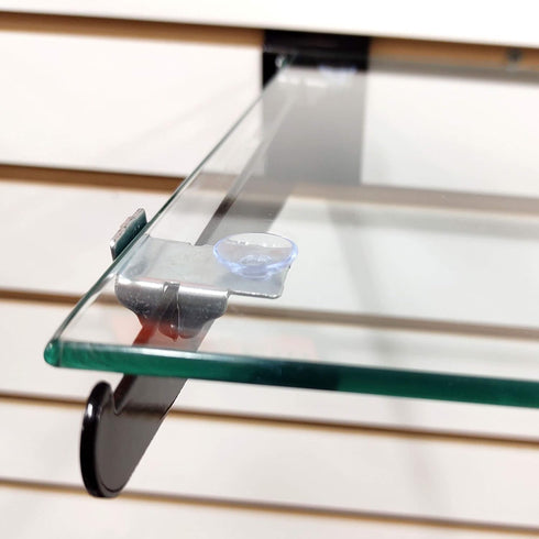 20 Pack Right Left End Corner Shelf Rest Clip & Rubber Cushion for Brackets to Hang Glass, Wood Or Metal Shelves
