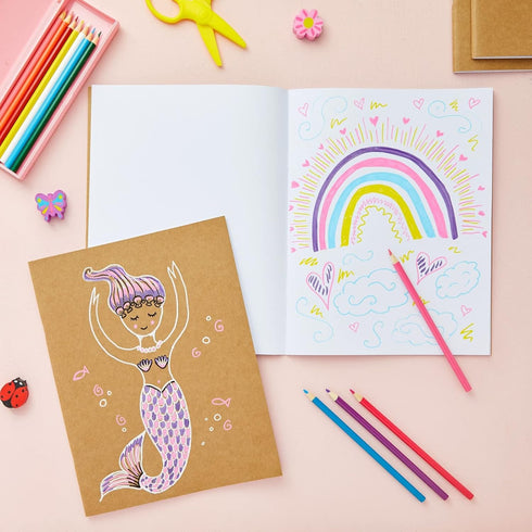 Paper Junkie 6 Pack Large Bulk Sketchbook Journals | Blank Books for Kids, Students, Office Supplies
