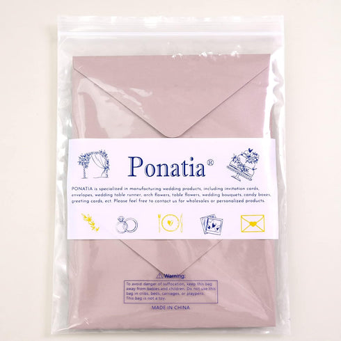 PONATIA 50 Pack A4 Envelopes, 4 1/4 x 6 1/8 Inches Dusty Rose Envelopes for Gift Cards, Wedding Details Cards