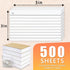 ANSTEEP 500PCS 3x5 Inches White Index Cards, Flash Cards with Ring, Lined on Both Side Notecards Ruled Study Card
