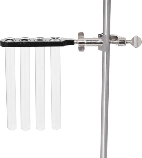 Test Tube Clamp Holder on Swivel Bosshead, 4 Holes - Fits Test Tubes of 16mm in Diameter
