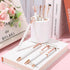 Sabary 8 Pcs Ballpoint Pens with White Pen Holder for Desk, Glitter Pencil Holder, Fancy Black Ink Pens