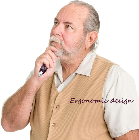 Short Fat Pens 6 Pcs Ergonomic Mini Pens for Tremor Arthritis Handicap, Cute Mini Fat Pens with Black Ink