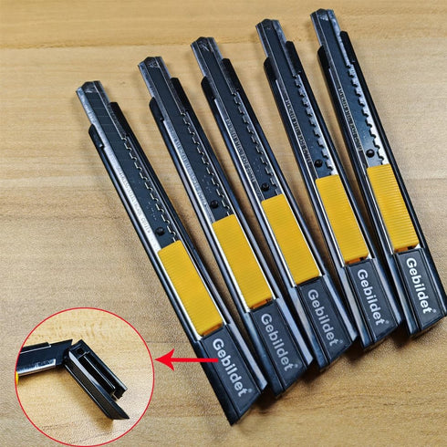 5pcs Right and Left Hand Self-Lock Cutter Knife with Black 9mm Snap Off Blades