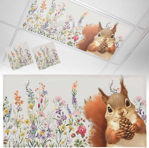 Home L6 2 Pack Fluorescent Light Cover for Classroom Ceiling, Squirrel Magnetic Light Cover