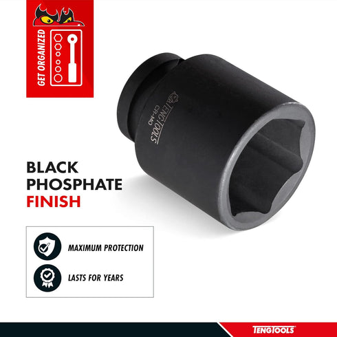 Teng Tools 14MM 1/2 Inch Drive DIN 6 Point Metric Short Reach Stubby Chrome Molybdenum Impact Socket