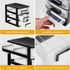 SEWACC 3-Layer Plastic Drawer Organizer, Small Desktop Organizer with Transparent Drawers for Office Supplies