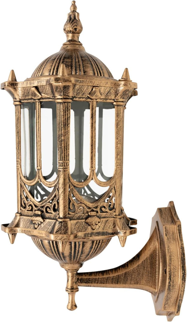WXLTSGM Retro Outdoor Wall Light, Antique Brass Lanterns Glass Sconce, Rustic Wall Sconce