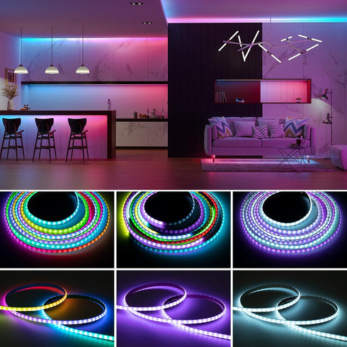 XGB1338(WS2812B) 160LED/m 160IC DC5V 3.2FT 0.19in BTF-LIGHTING FCOB COB IC RGB LED Strip Individual Addressable