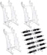 Outus Set of 4 Plastic Pen Holder 6-slots Display Stand Eyebrow Pen Stand