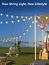 50FT 18+1 ST38 Bulbs, Dimmable&3 Brightever Solar String Lights Outdoor Waterproof, Patio Lights Solar Powered