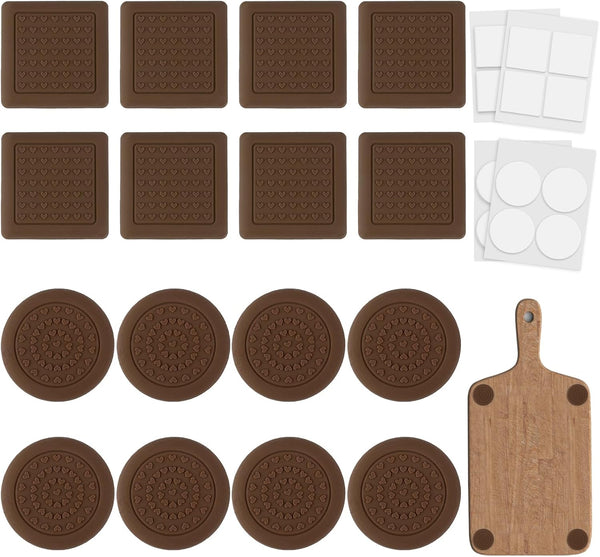 Clapery 16Pcs Reusable Cutting Board Feet Non Slip Silicone Pads,Soft Elastic Shock-Absorbing Cutting
