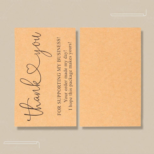 Vagocom 200Pcs Cards,2 3.5 Inches 9 5 cm Packaging Brown Thank You for Supporting My Business x / x Small Bulk Customer