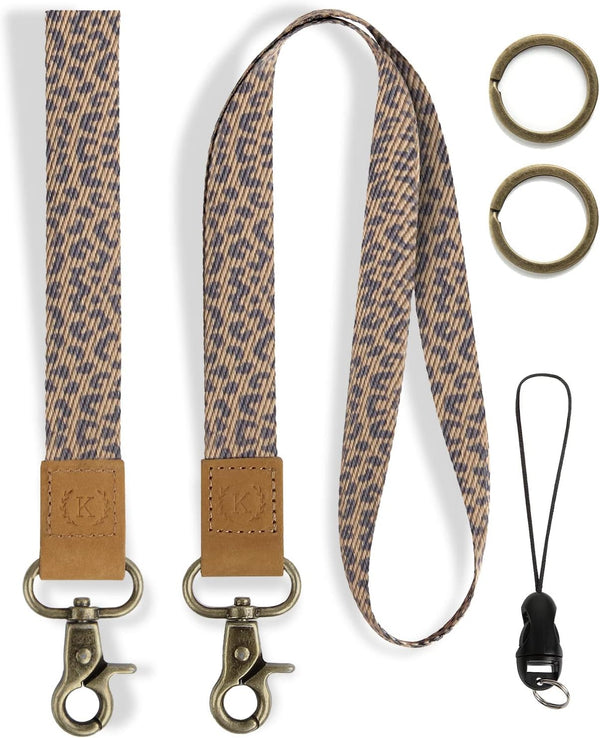 Lanyard for Keys for Women, Cute Wrist Strap Key Chain & Neck Lanyards for ID Badges, Best for Travel, School, Coach