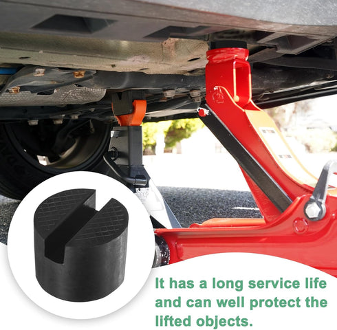 M METERXITY 2-Pack 2 Inch Pinch Floor Jack Rubber Pad, Dia Universal Rail Weld Stand Jack Round Pad Adapter for Change