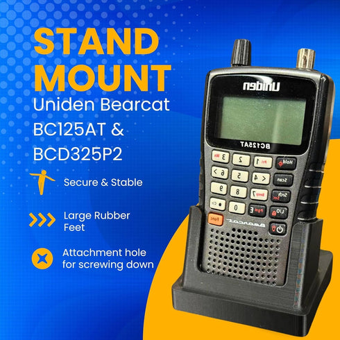 Aunt Lo's Supply Co BC125AT BCD325P2 10 Stand for Bearcat - Secure Desk Mount Handheld UHF Radio, Police Scanner