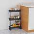 Sooyee 3 Tier Rolling Cart with Wheels,Slim Storage Cart,Narrow Storage Cabinet,Under Desk Storage,Rolling Utility Cart Storage Organizer for Office Bathroom Kitchen Laundry Room Narrow Places, Black by Sooyee