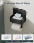 Toilet Paper Holder with Shelf - Flushable Wipes Dispenser & Storage Fits Any Bathroom, Keep Your Wet Wipes Hidden