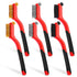 Wire Brush Set, 6 Pcs Brass, Stainless Steel, Nylon Brushes for Cleaning, Curved Handle for Rust Removal