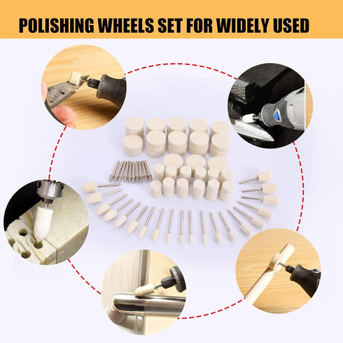 100PCS Polishing Buffing Wheel for Dremel - Polishing Kit, Polishing Wheel for Dremel Tool Accessories, with 1/8" Shank