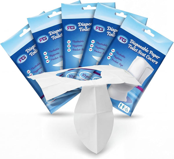 Rockland Guard Disposable Toilet Seat Covers - Flushable Paper Travel Pack -