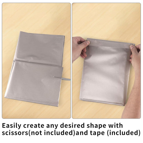 Faraday Fabric (43"W × 108"L + 300"L Tape), EMP Proof Military Grade Cloth, Blocks Cellular Signals, WiFi, Bluetooth