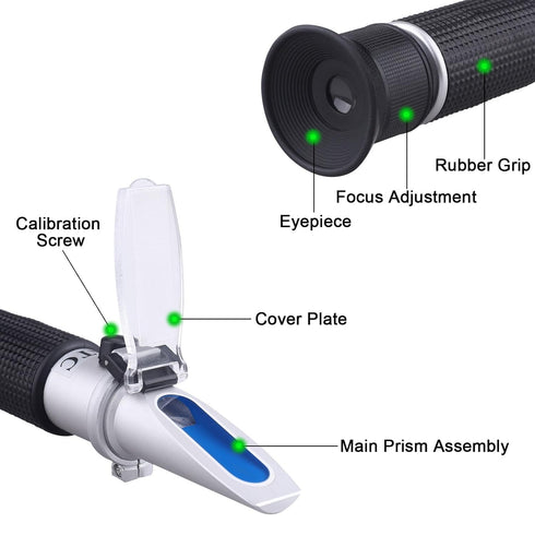Brix Refractometer with ATC - Tiaoyeer Digital Handheld for Beer Wine Brewing, Dual Scale-Specific Gravity & Brix