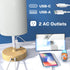 ALACOO 3 Dimmable Small Bedside Table Lamp for Bedroom - Way Touch Lamp with USB Charging Station and AC Outlet, Wood