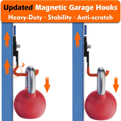 Hooks,4PCS Hook,20lbs MUTUACTOR Updated Strong Magnetic Scratch-Resistant Heavy Duty Garage Magnet Powerful Storage