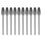 10pcs Carbide Rotary Burrs: 1/8" (3mm) Shank 1/4" (6mm) Head Double Cut Flame H Shape Die Grinder Bits