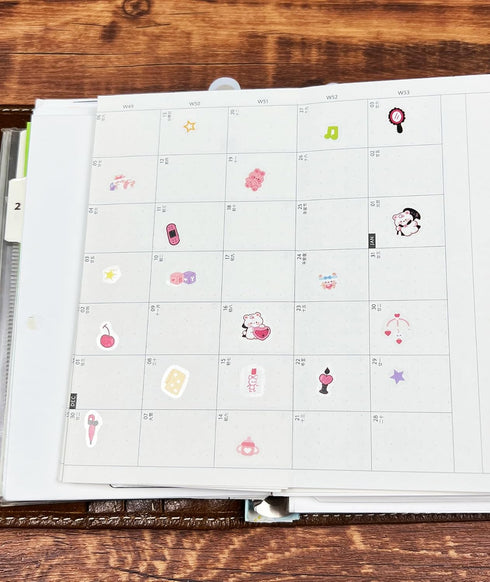 ZMLSED Pre-Cut Mini Stickers Book, Tiny Star Bread Theme Stickers for Journals Planners