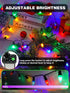 2 Pack C6 200 66 13 Christmas Lights Outdoor Indoor, Total LED FT Connectable Christmas String Lights with Timer