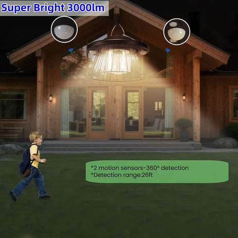 3000lm E27 Bulb,Cool White,5 HULPPRE Solar Light Indoor&Outdoor,Solar Shed Light Daytime or Night,Classic Metal