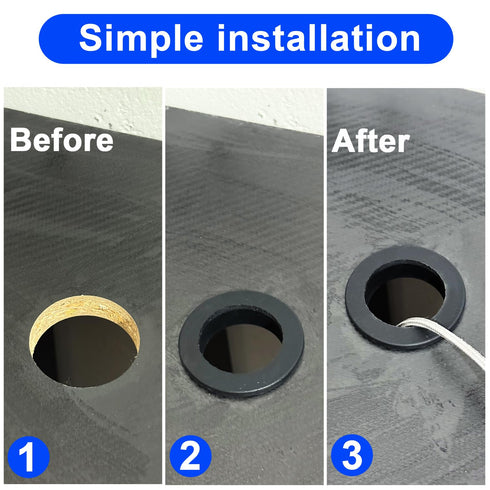 uillcuet 82PCS 5 Grommets Grommet Grommets Grommets, Sizes Silicone Rubber Kit for Wiring, Black Rubber Hole Assortment