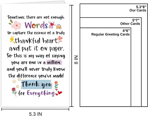 RPJIEKINXU Cute Appreciation Card for Him Her, Great Thank You Card for Teacher Coworker Boss Women Men, Sweet
